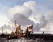 卢多尔夫 巴克赫伊森 : Ships on the Zuiderzee before the Fort of Naarden